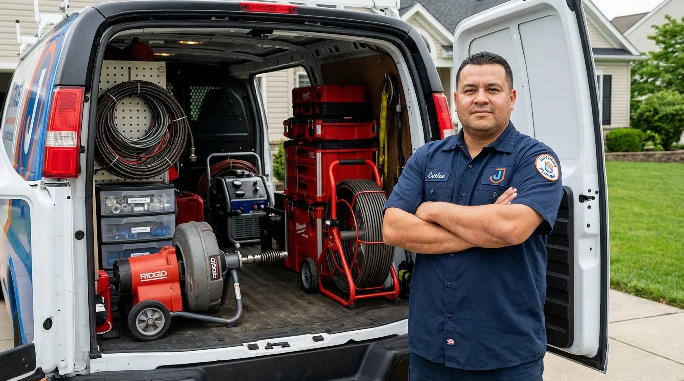 Professional drain cleaning equipment and Johns Plumbing LLC plumber in Hartington