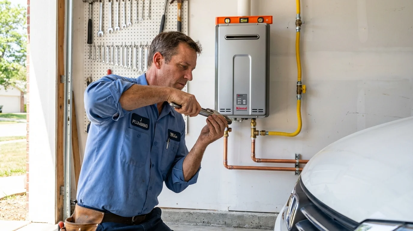 Tankless water heater installation by a Johns Plumbing LLC plumber in Hartington